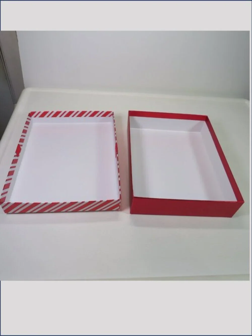 Christmas (8) Gift Boxes Bundle Metallic Red Silver Slant Oval Reindeer Stripe